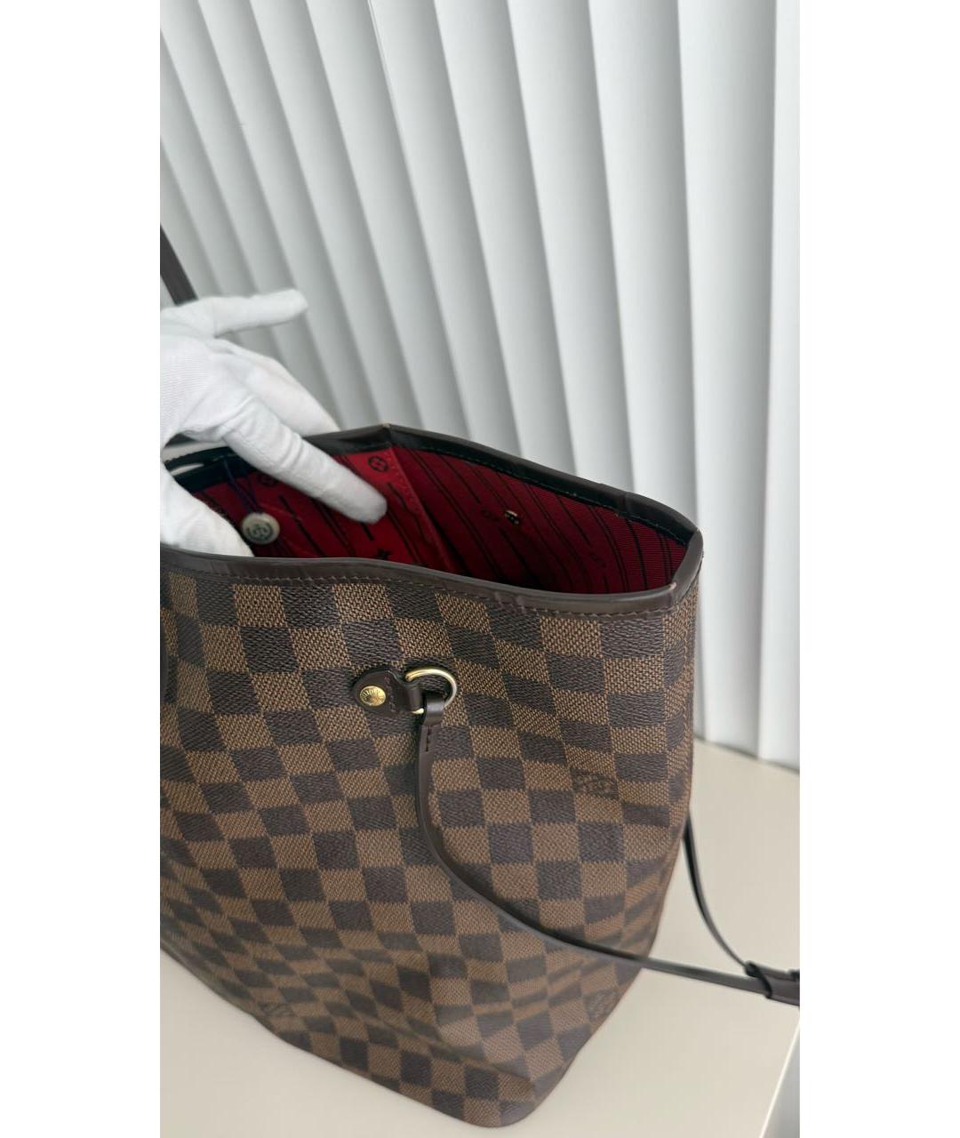 LOUIS VUITTON Коричневая сумка тоут из канвы, фото 7