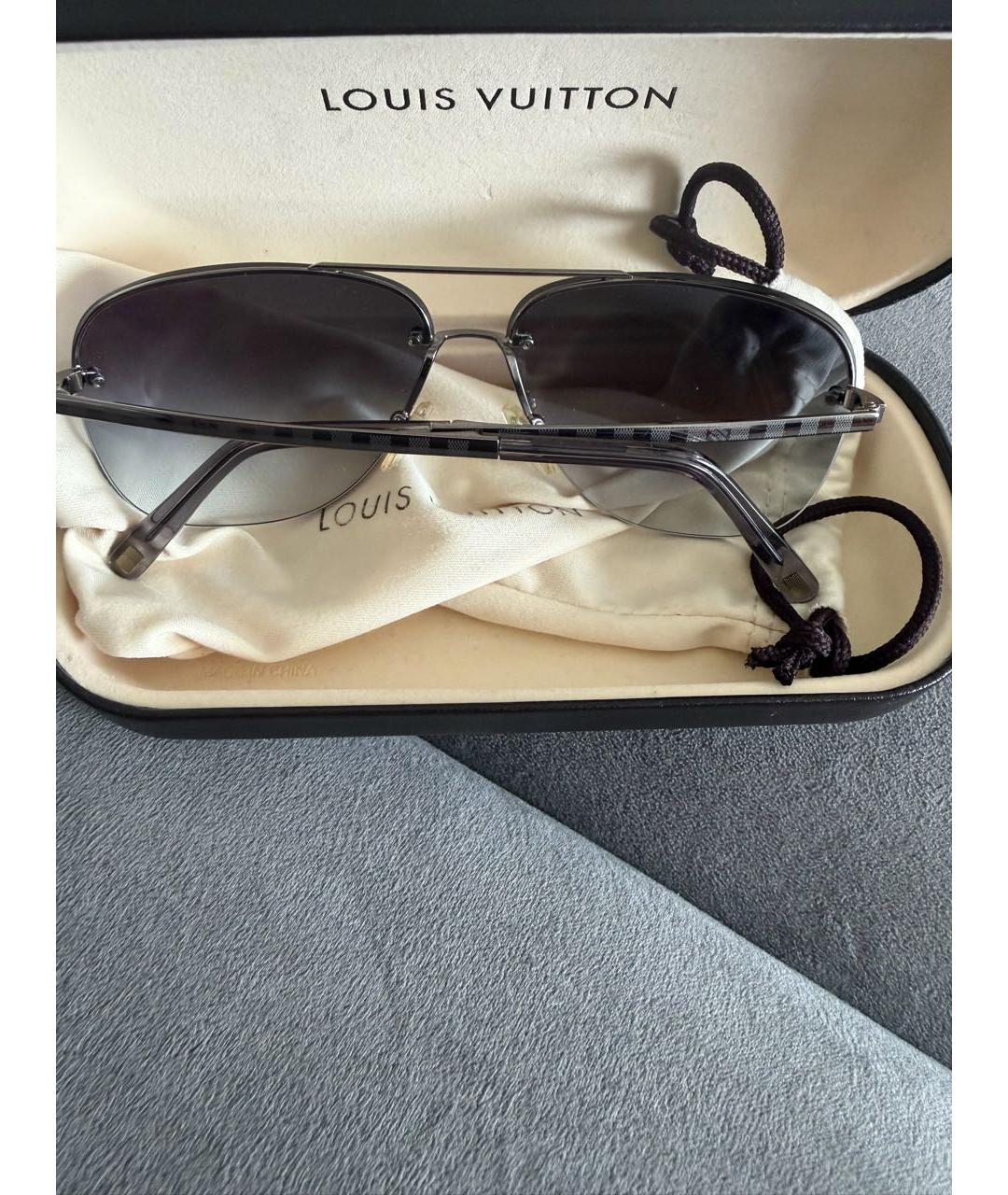 LOUIS VUITTON Серые металлические солнцезащитные очки, фото 4