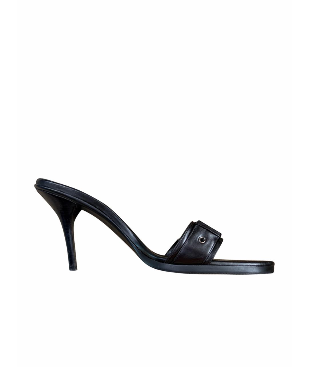 CHRISTIAN DIOR Черные кожаные мюли, фото 1