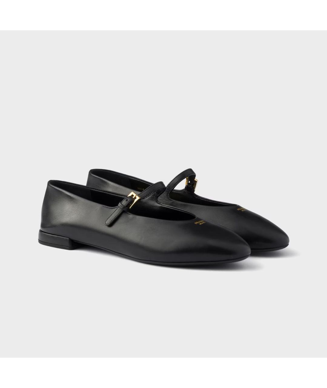 PRADA Черные кожаные балетки, фото 2
