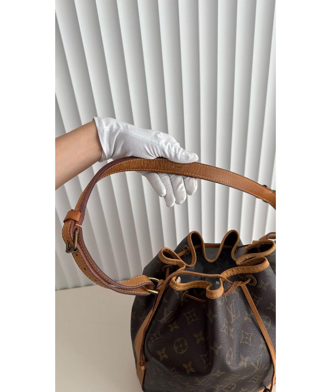 LOUIS VUITTON Коричневая кожаная сумка через плечо, фото 8