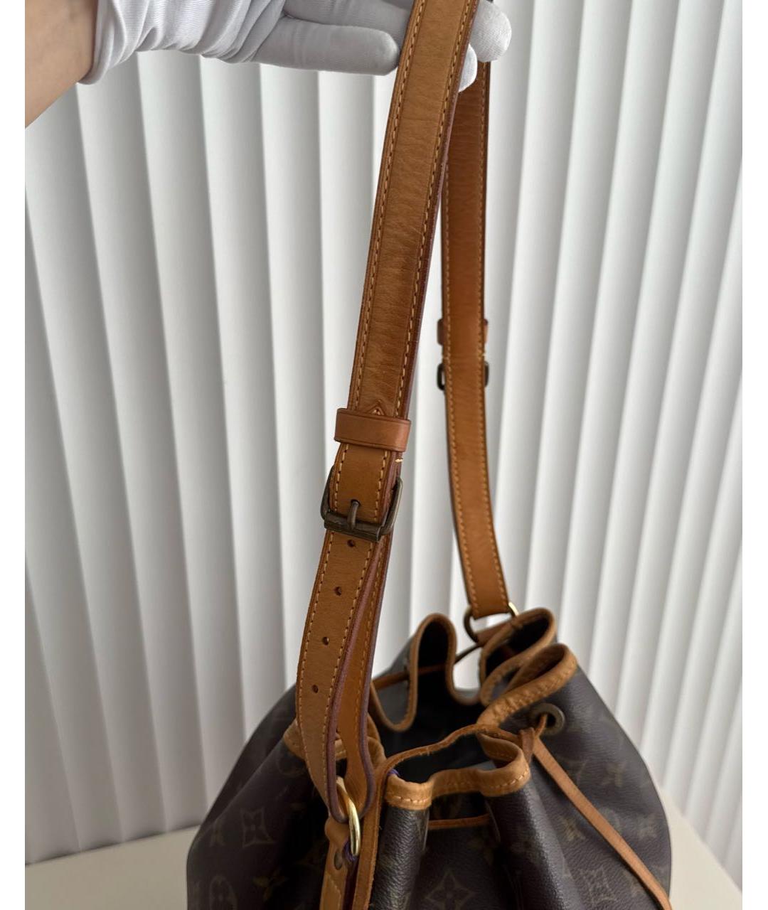 LOUIS VUITTON Коричневая кожаная сумка через плечо, фото 7