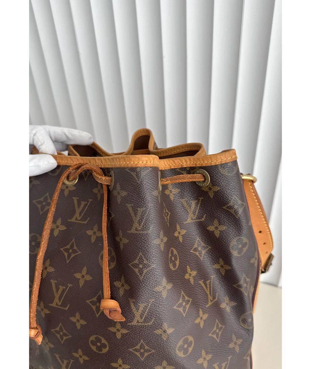 LOUIS VUITTON Коричневая кожаная сумка через плечо, фото 6