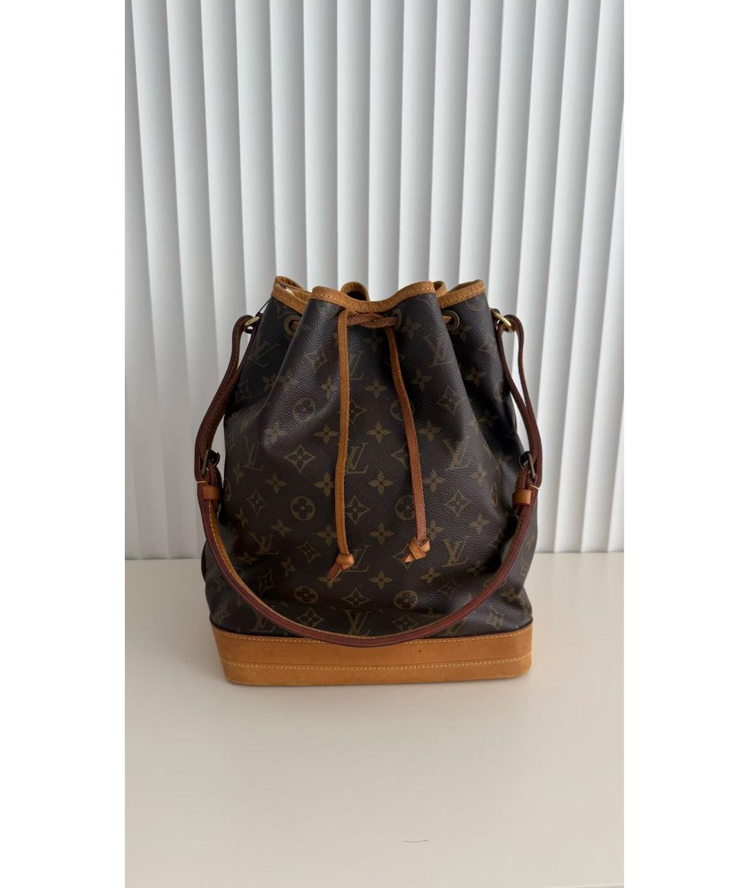 LOUIS VUITTON Коричневая кожаная сумка через плечо, фото 9