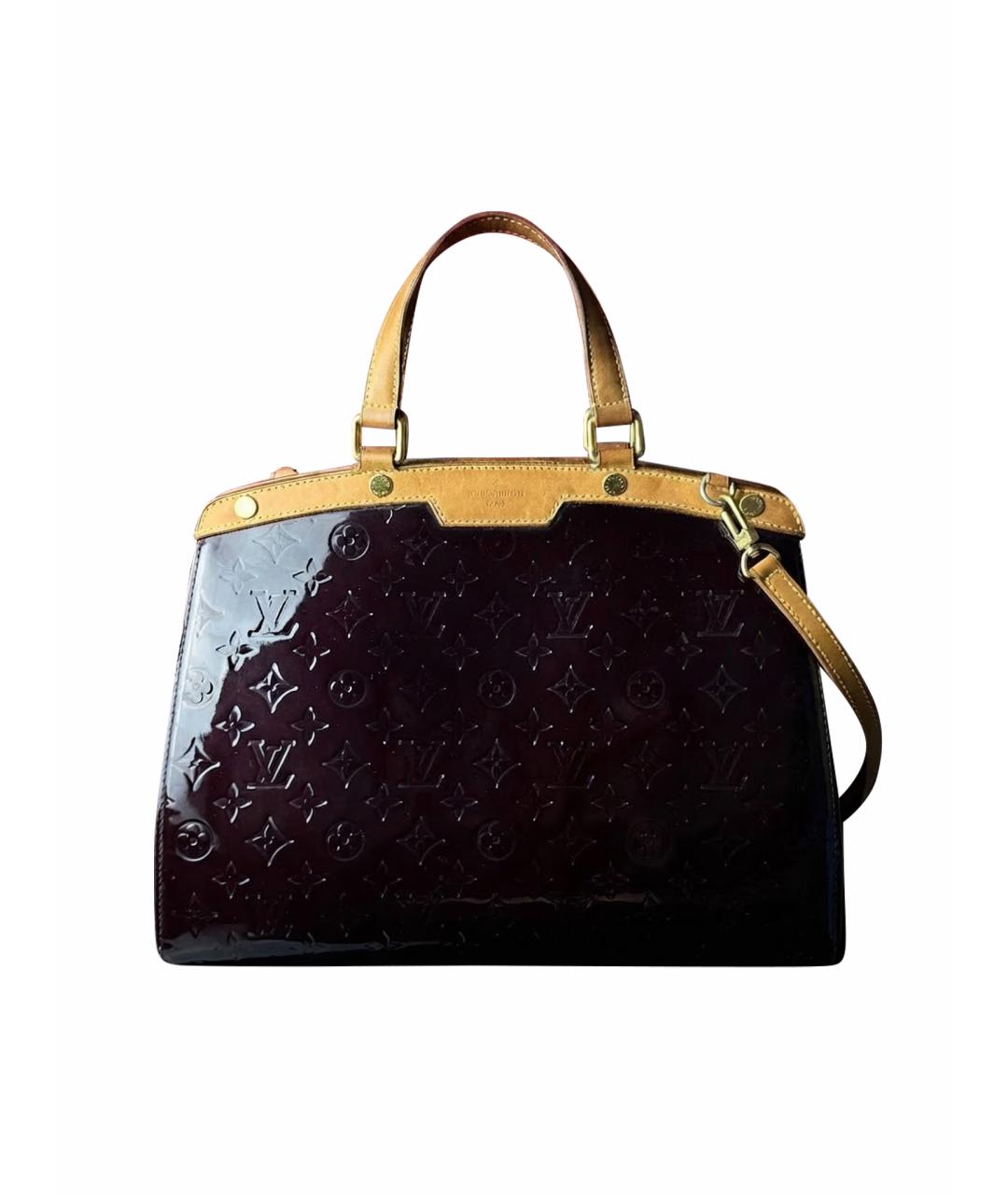 LOUIS VUITTON Бордовая сумка тоут из лакированной кожи, фото 1