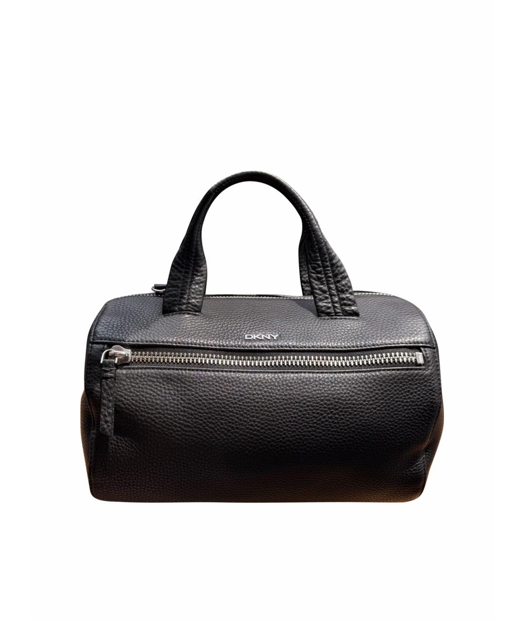DKNY Черная кожаная сумка тоут, фото 1