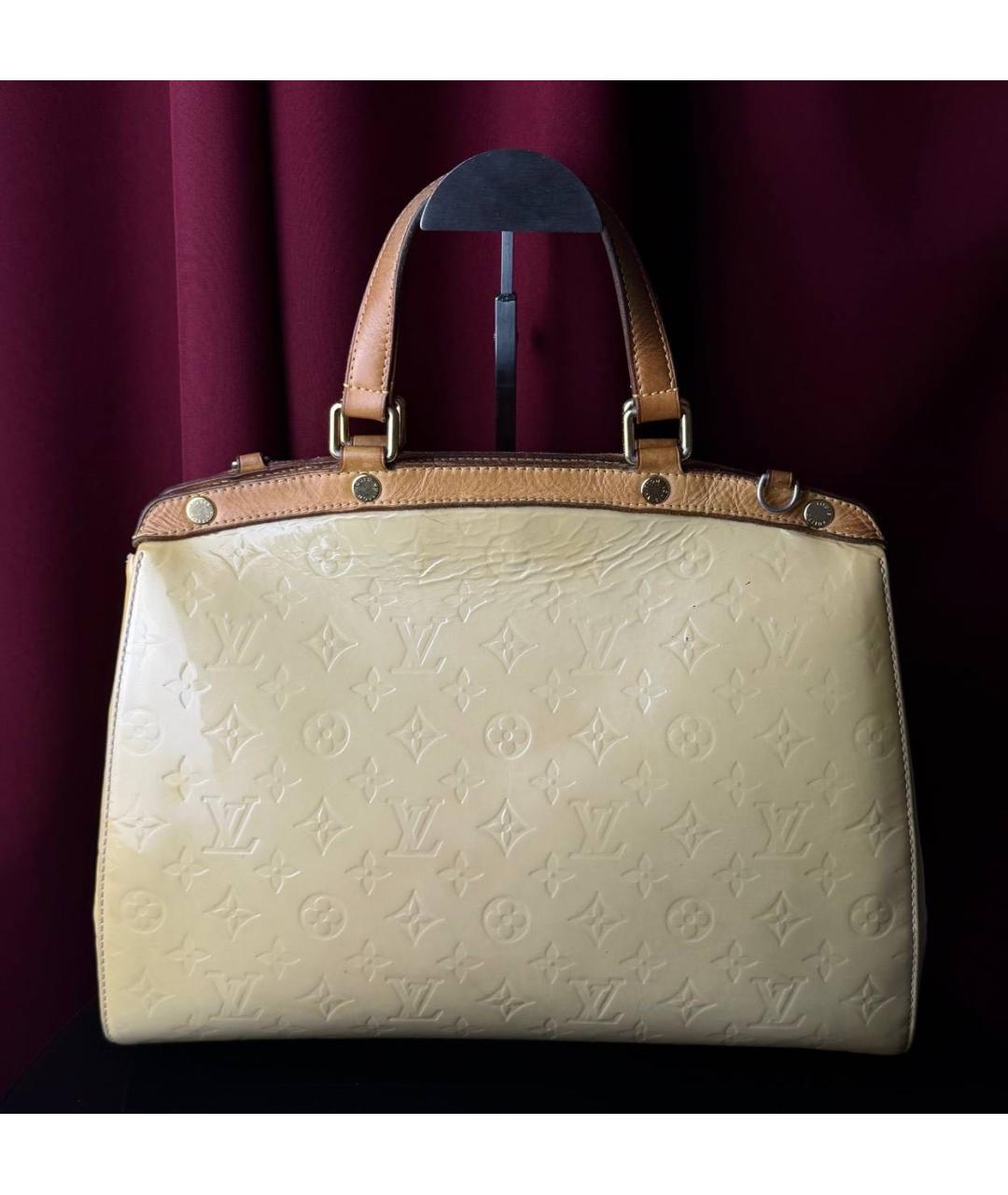 LOUIS VUITTON Желтая сумка тоут из лакированной кожи, фото 3