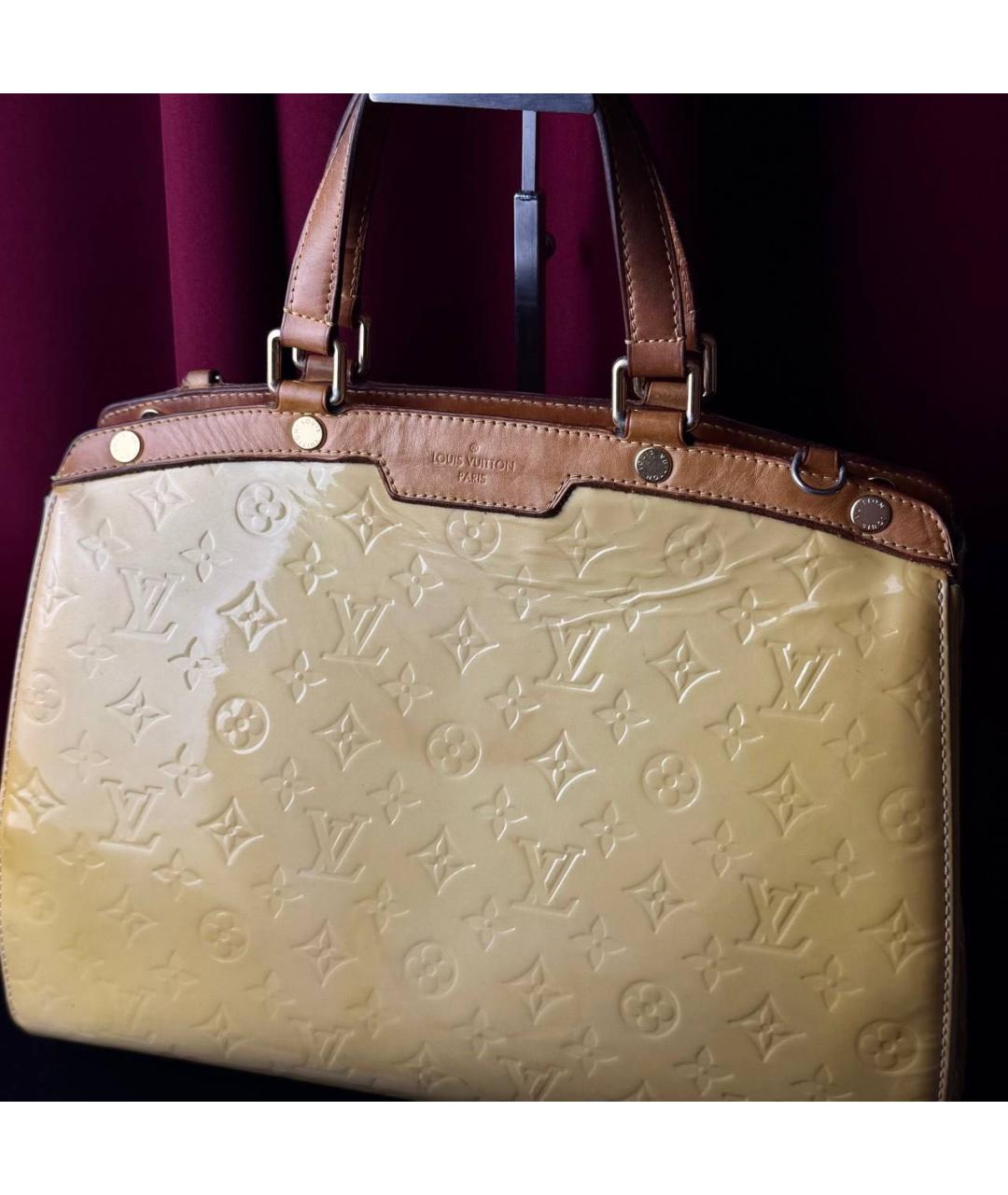 LOUIS VUITTON Желтая сумка тоут из лакированной кожи, фото 2