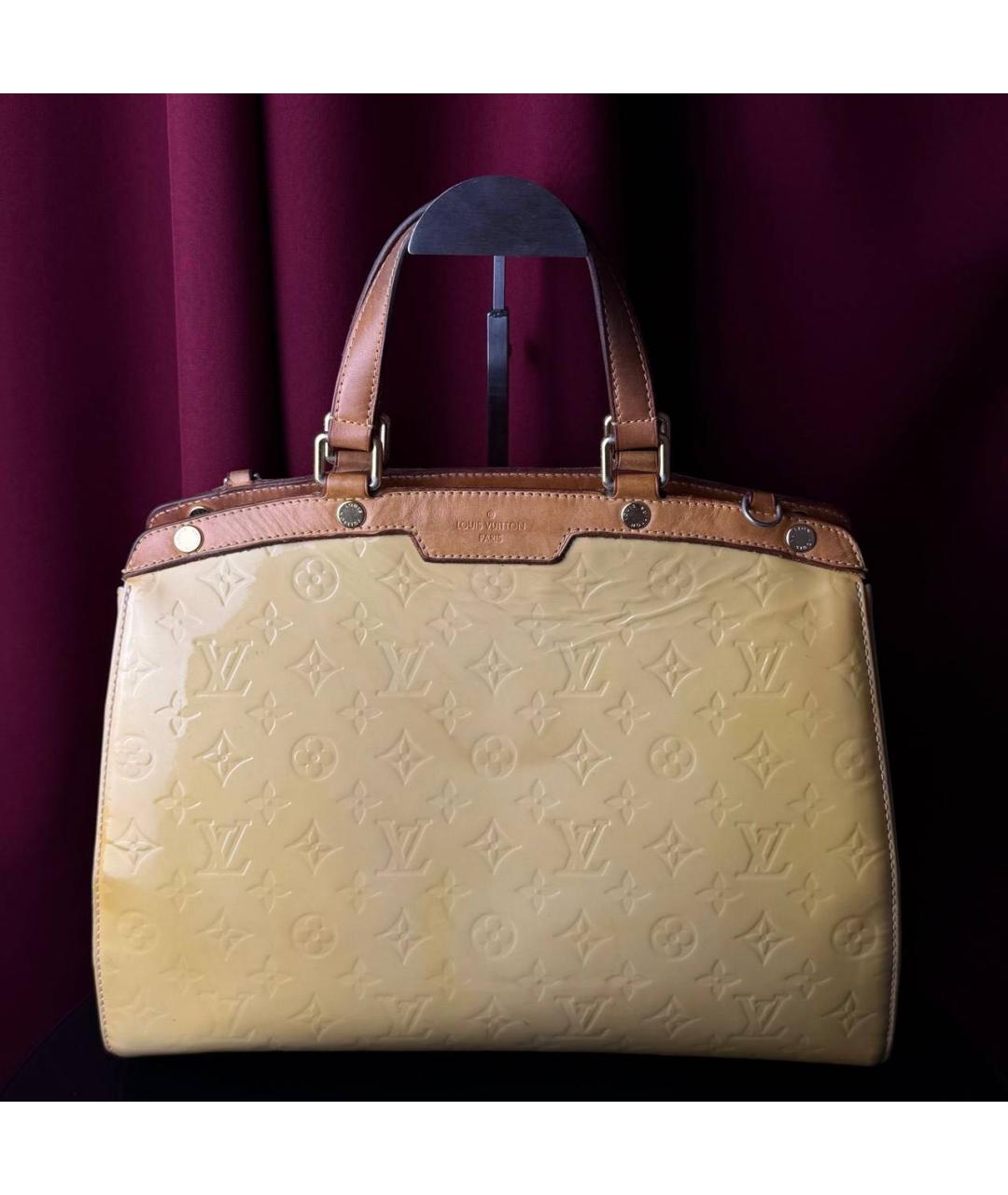 LOUIS VUITTON Желтая сумка тоут из лакированной кожи, фото 7