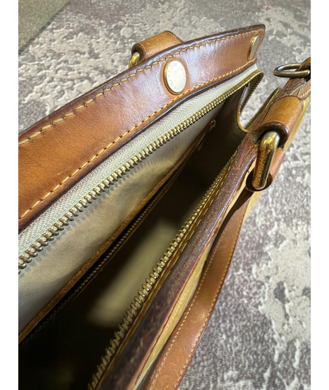 LOUIS VUITTON Желтая сумка тоут из лакированной кожи, фото 4