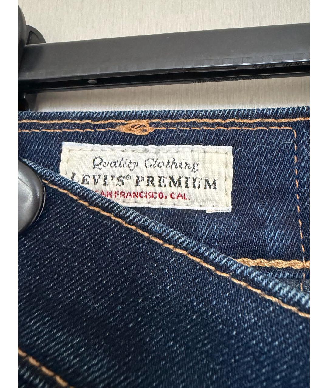 LEVI'S Темно-синие хлопковые прямые джинсы, фото 3