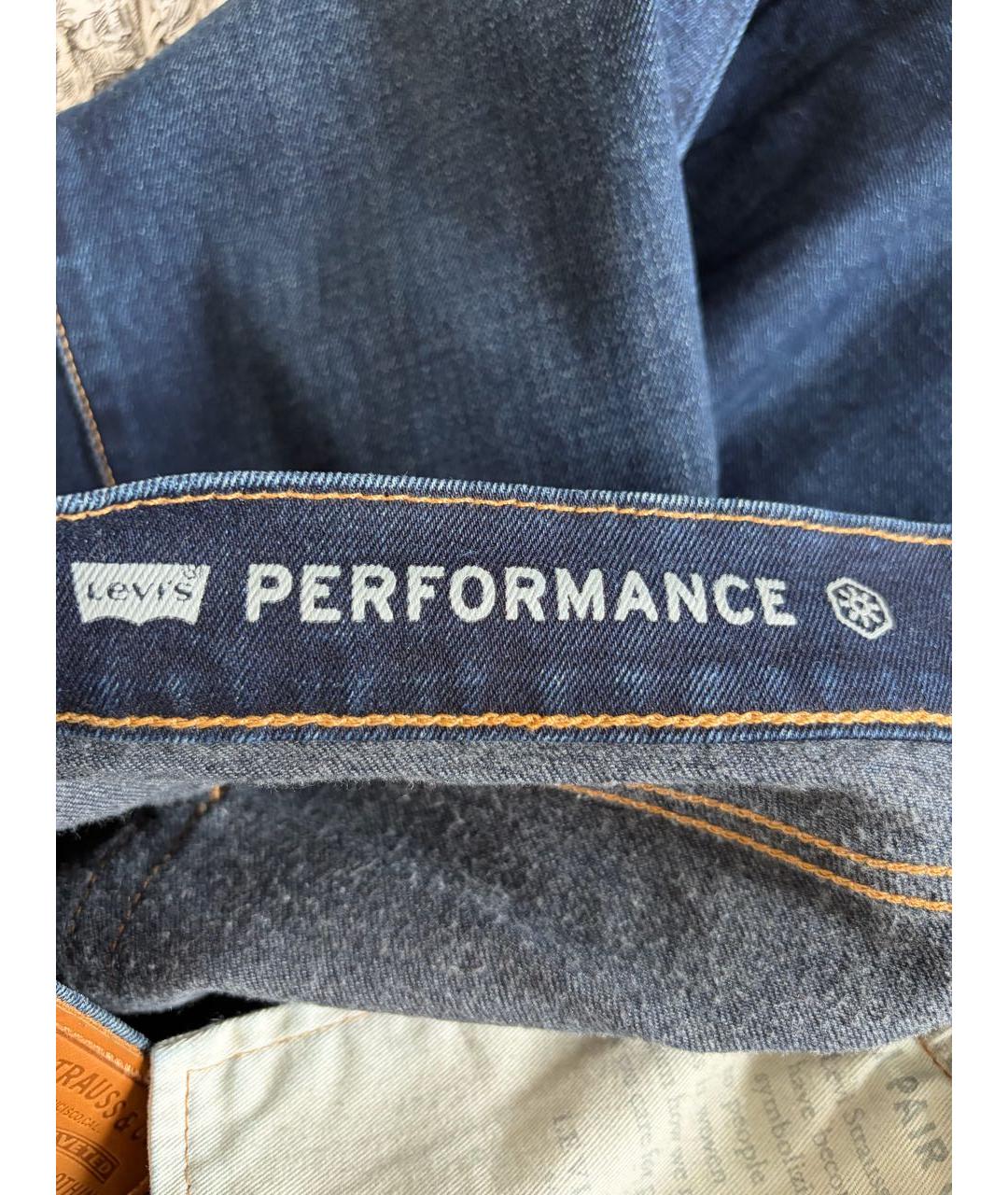 LEVI'S Темно-синие хлопковые прямые джинсы, фото 6