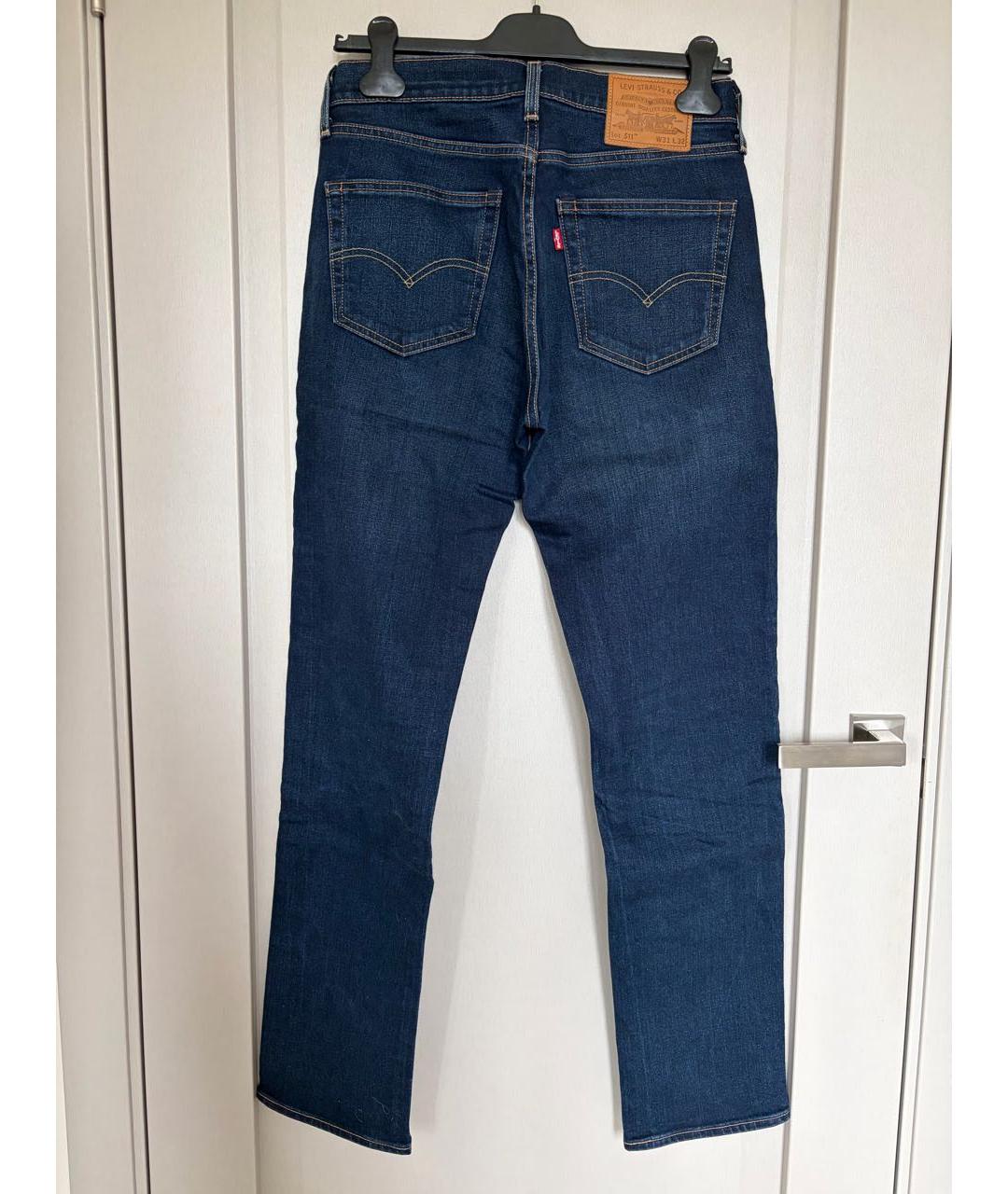 LEVI'S Темно-синие хлопковые прямые джинсы, фото 2