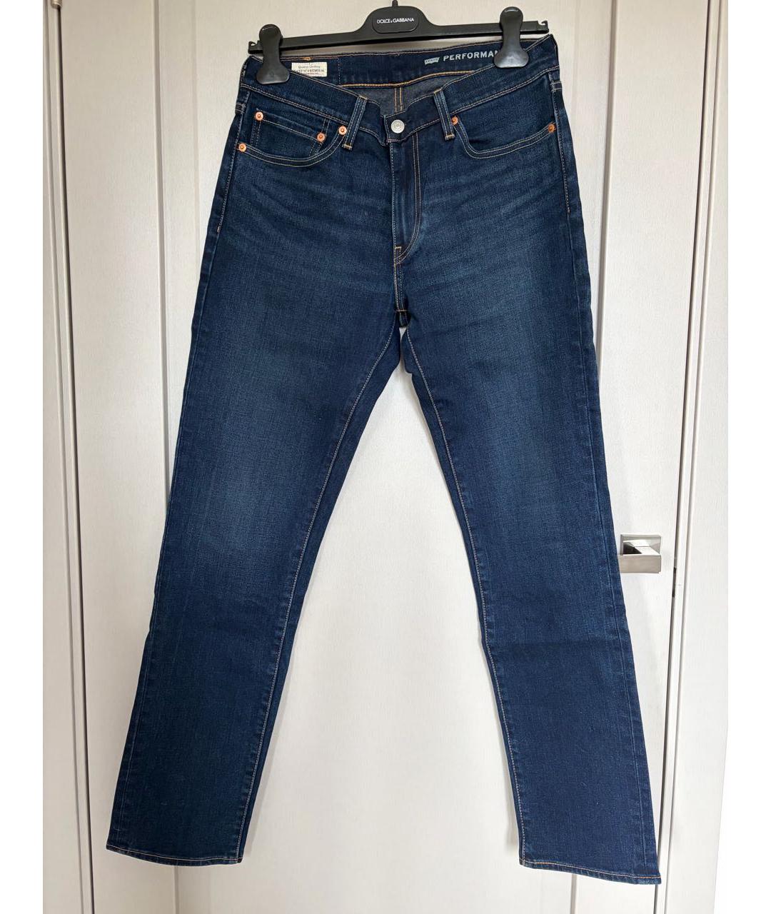 LEVI'S Темно-синие хлопковые прямые джинсы, фото 9
