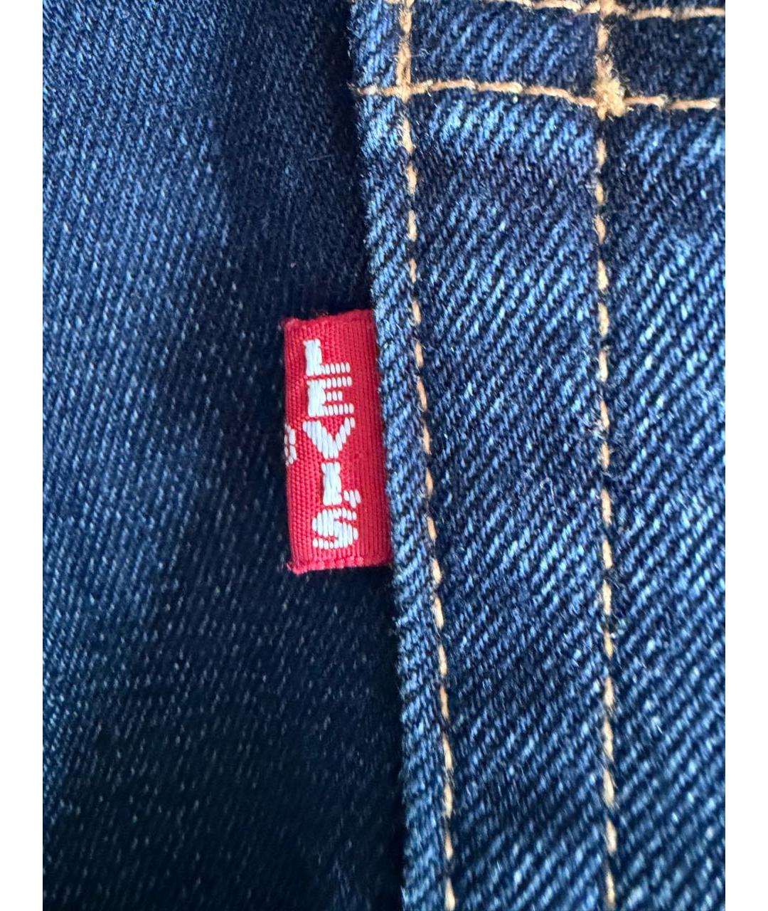 LEVI'S Темно-синие хлопковые прямые джинсы, фото 7