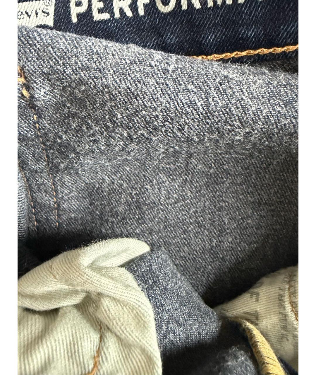 LEVI'S Темно-синие хлопковые прямые джинсы, фото 8