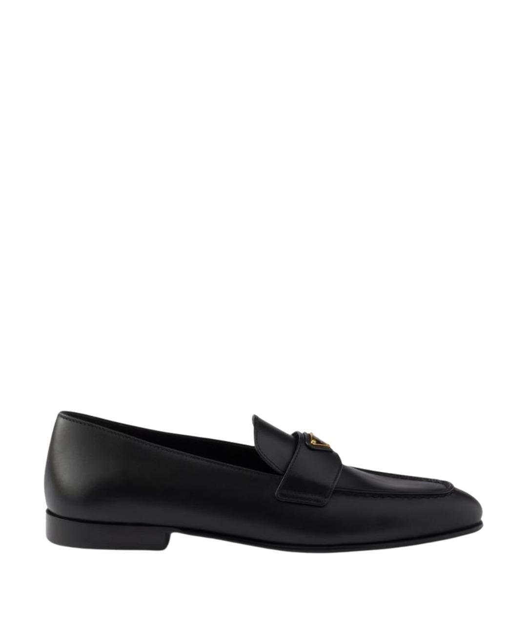 PRADA Черные кожаные лоферы, фото 1