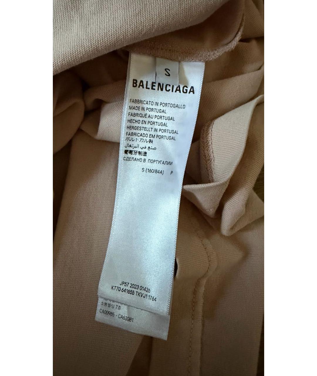 BALENCIAGA Розовая хлопковая футболка, фото 6