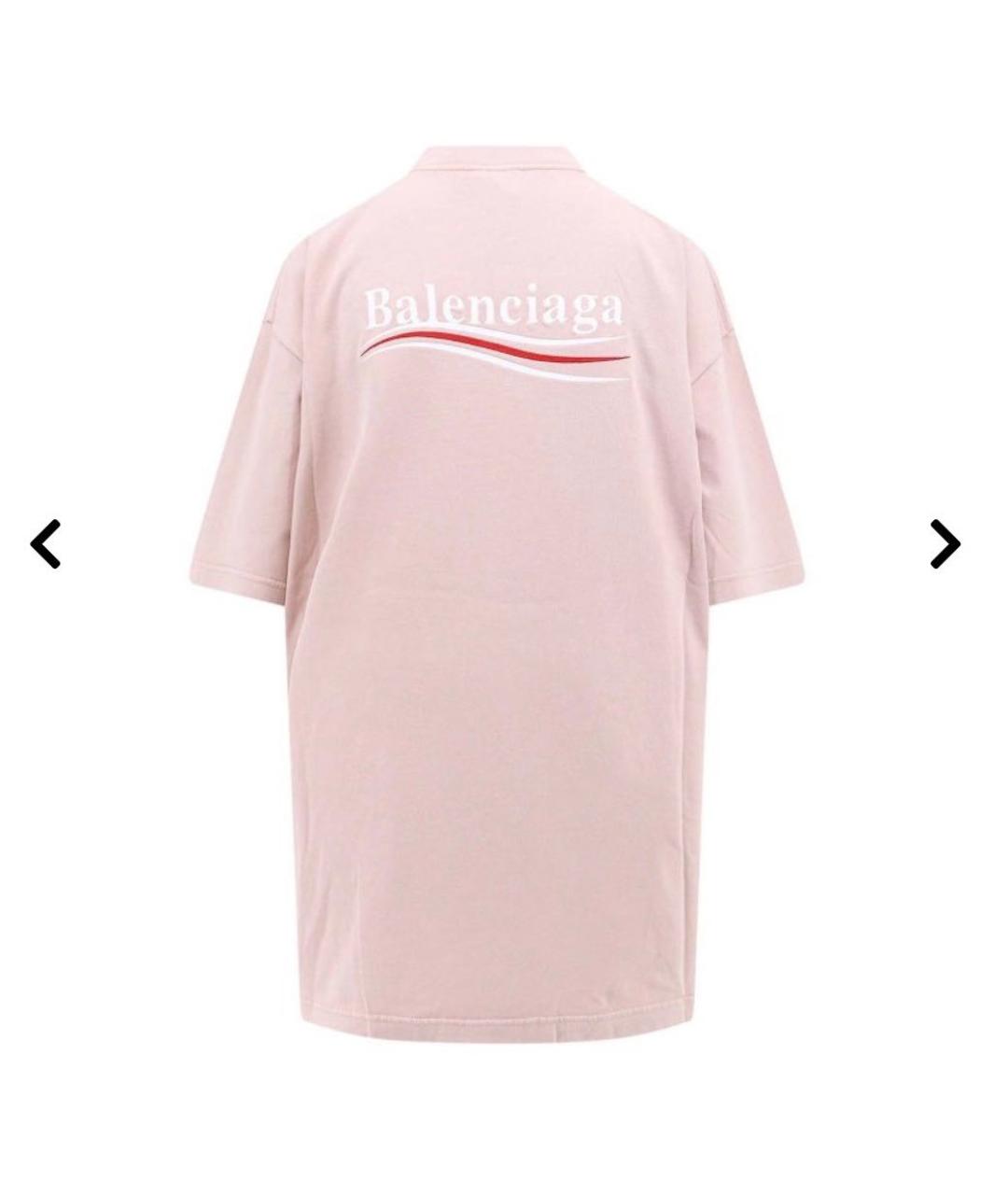 BALENCIAGA Розовая хлопковая футболка, фото 2