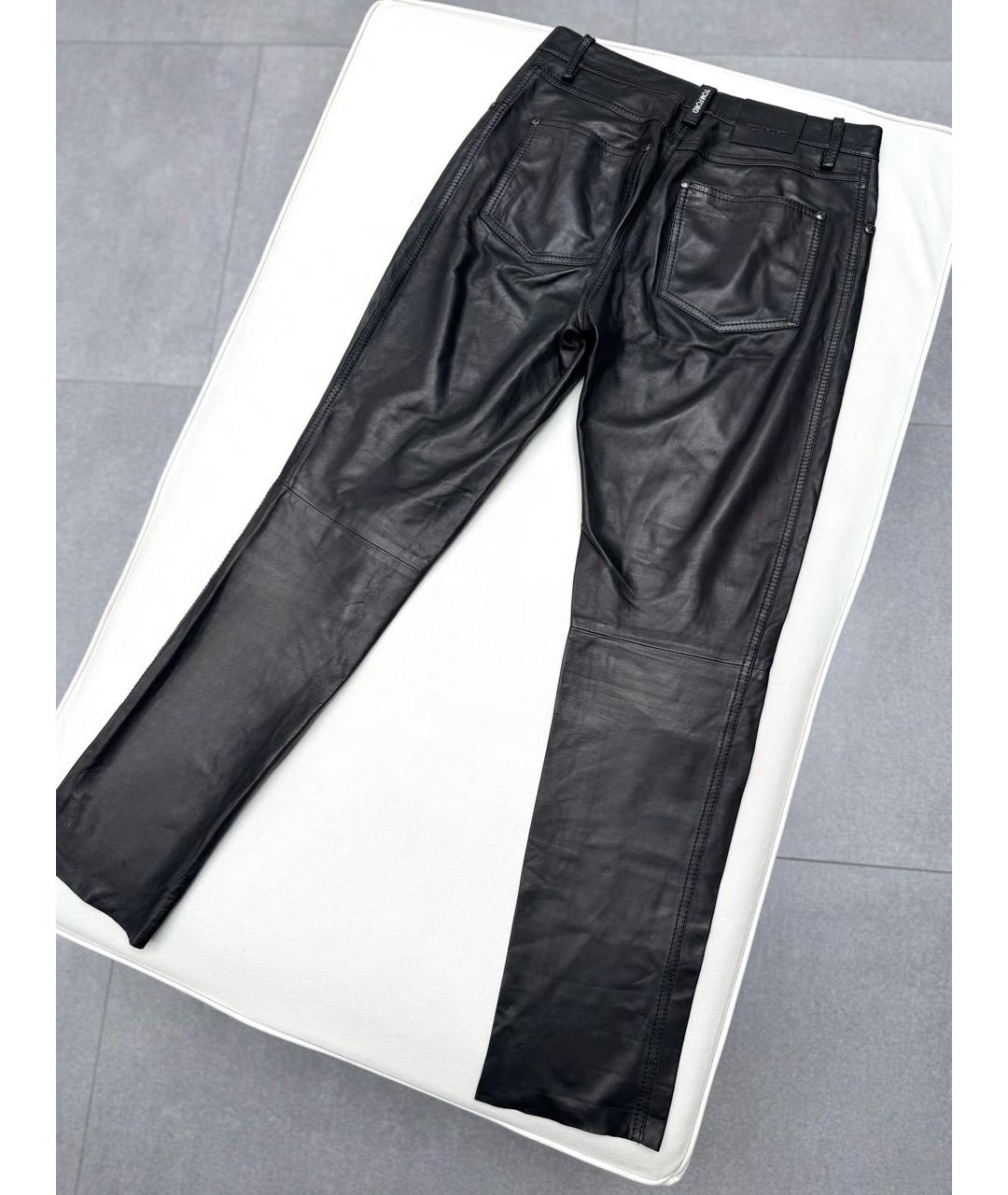 TOM FORD Черные кожаные прямые брюки, фото 2