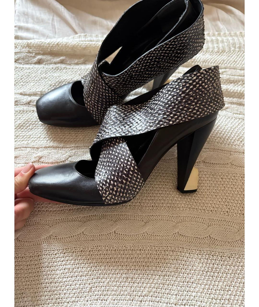 BALENCIAGA Черные кожаные туфли, фото 4
