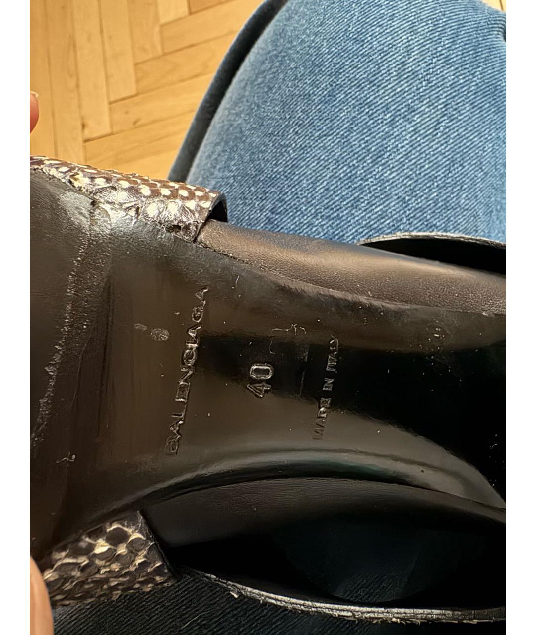 BALENCIAGA Черные кожаные туфли, фото 3