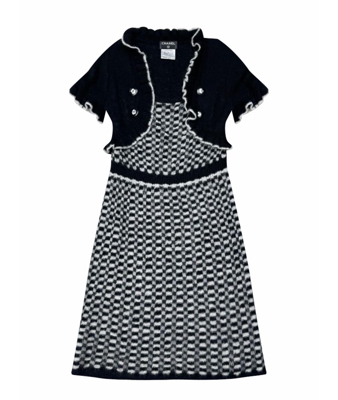 CHANEL Черное шерстяное повседневное платье, фото 1