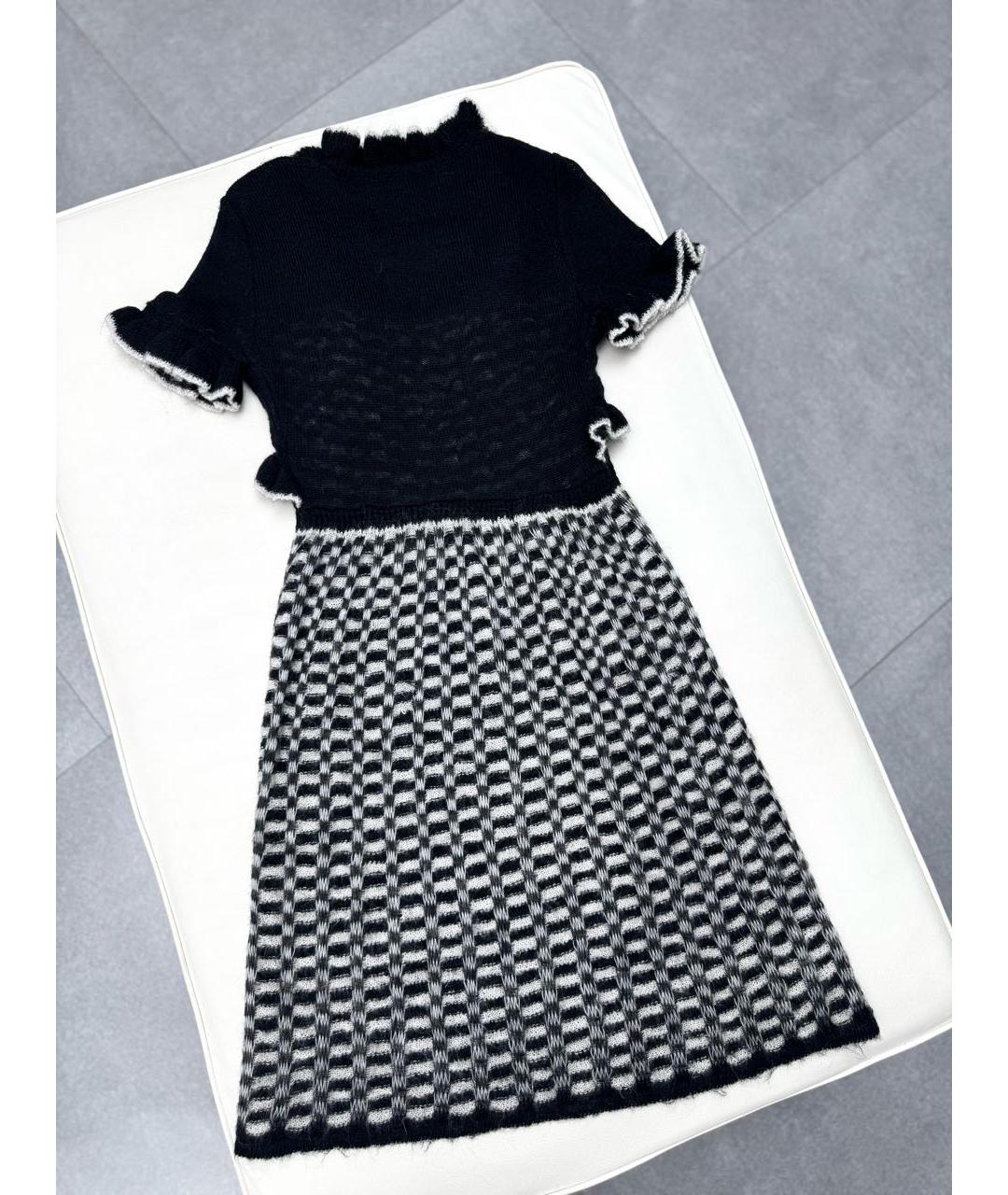 CHANEL Черное шерстяное повседневное платье, фото 2