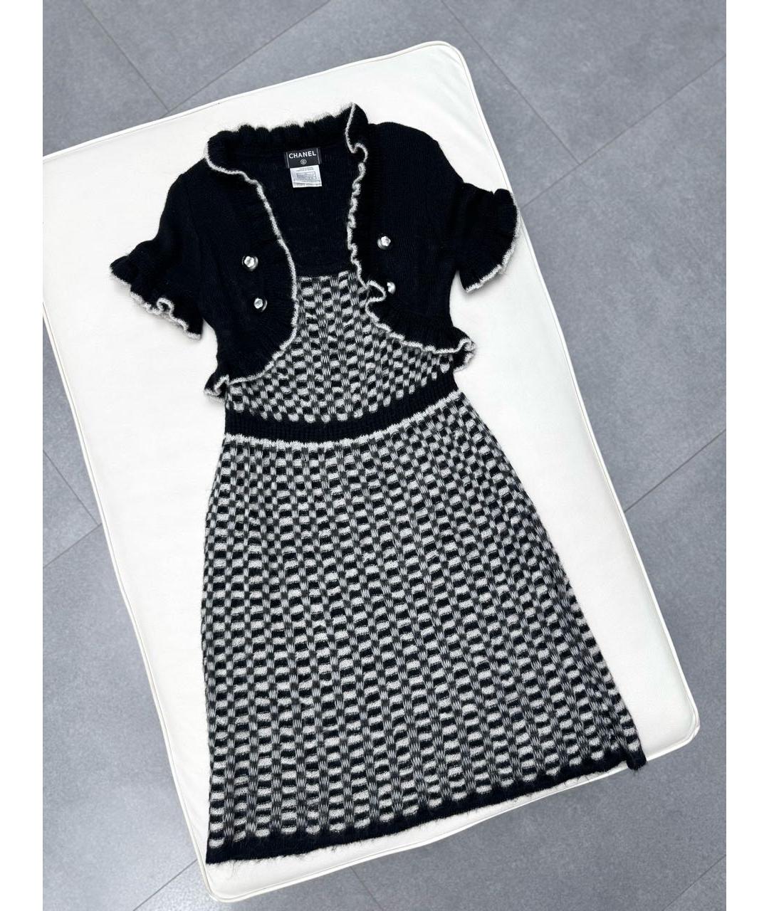 CHANEL Черное шерстяное повседневное платье, фото 5