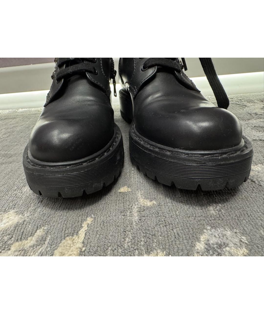 PRADA Черные кожаные полусапоги, фото 4