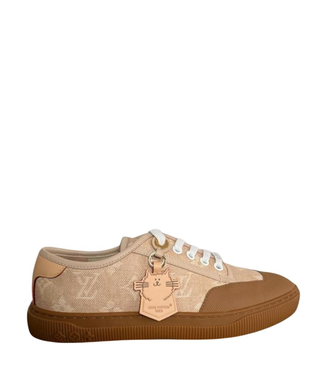 LOUIS VUITTON Бежевые текстильные кеды, фото 1