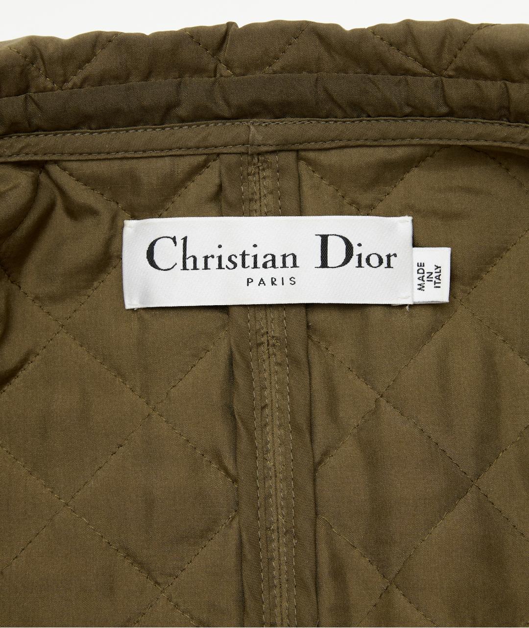CHRISTIAN DIOR Хаки шелковая куртка, фото 3