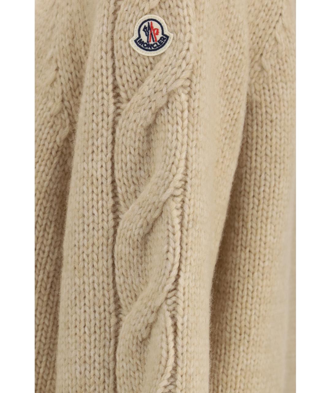 MONCLER Бежевый шерстяной кардиган, фото 3