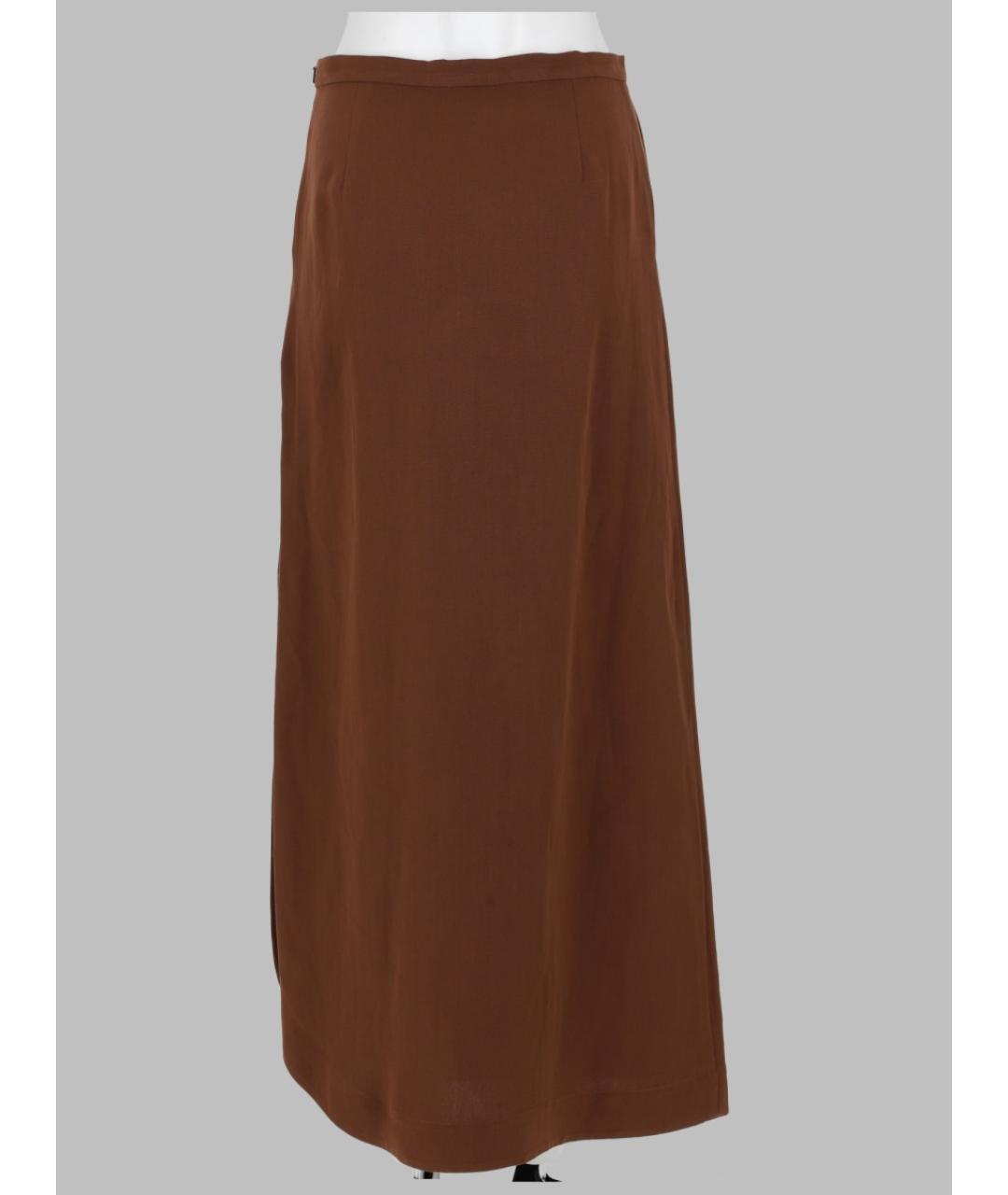 MAX MARA Коричневая вискозная юбка макси, фото 2
