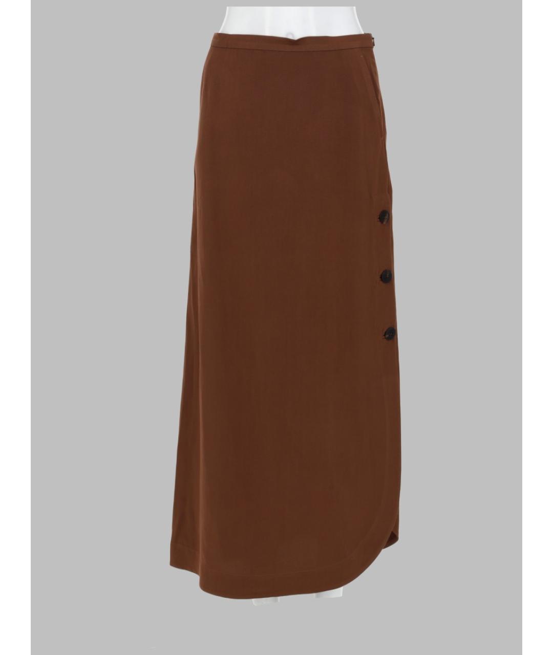 MAX MARA Коричневая вискозная юбка макси, фото 3