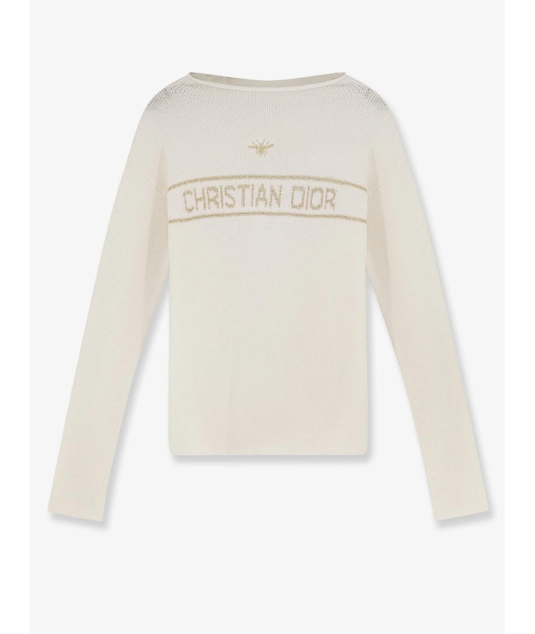 CHRISTIAN DIOR Белый кашемировый джемпер / свитер, фото 4