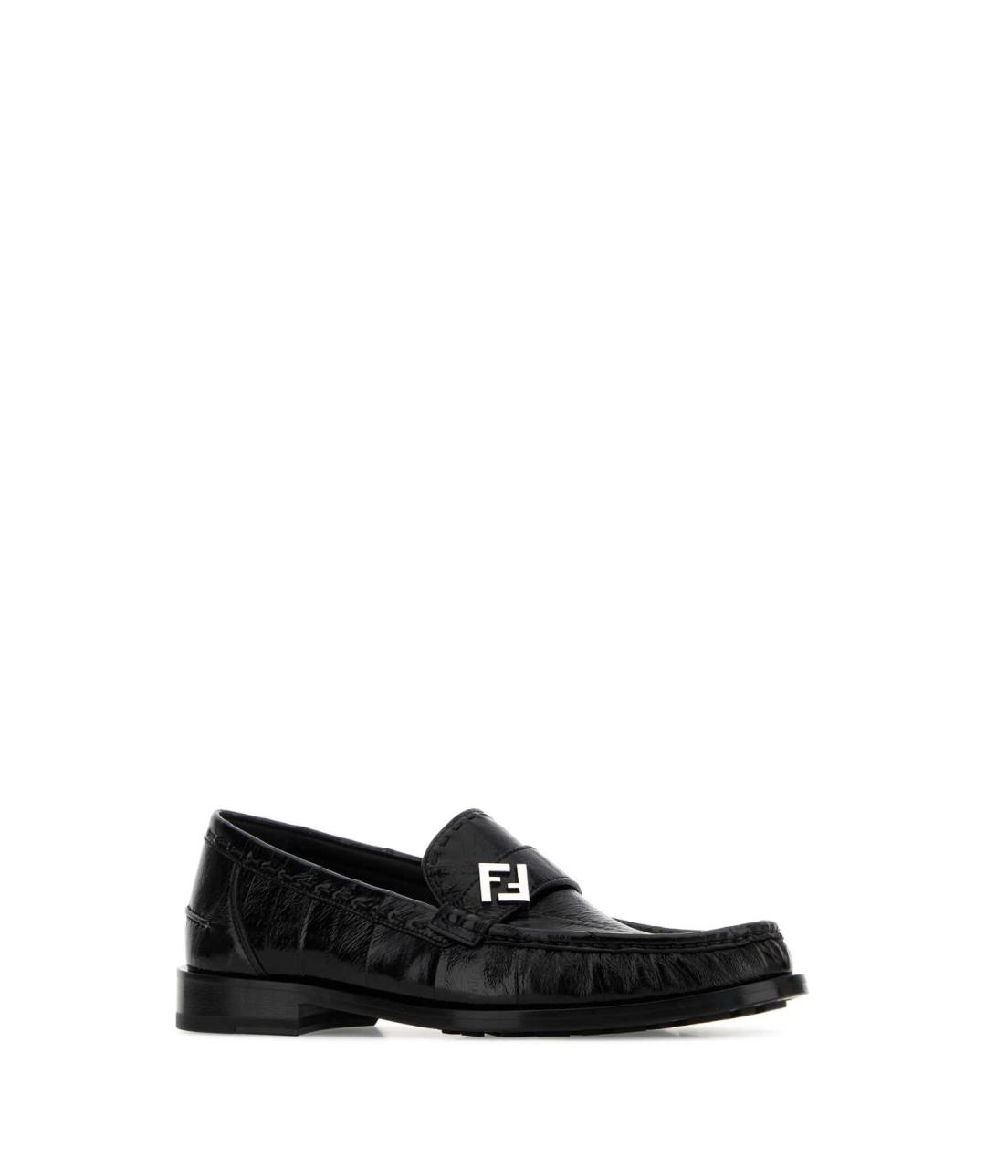 FENDI Черные кожаные лоферы, фото 2