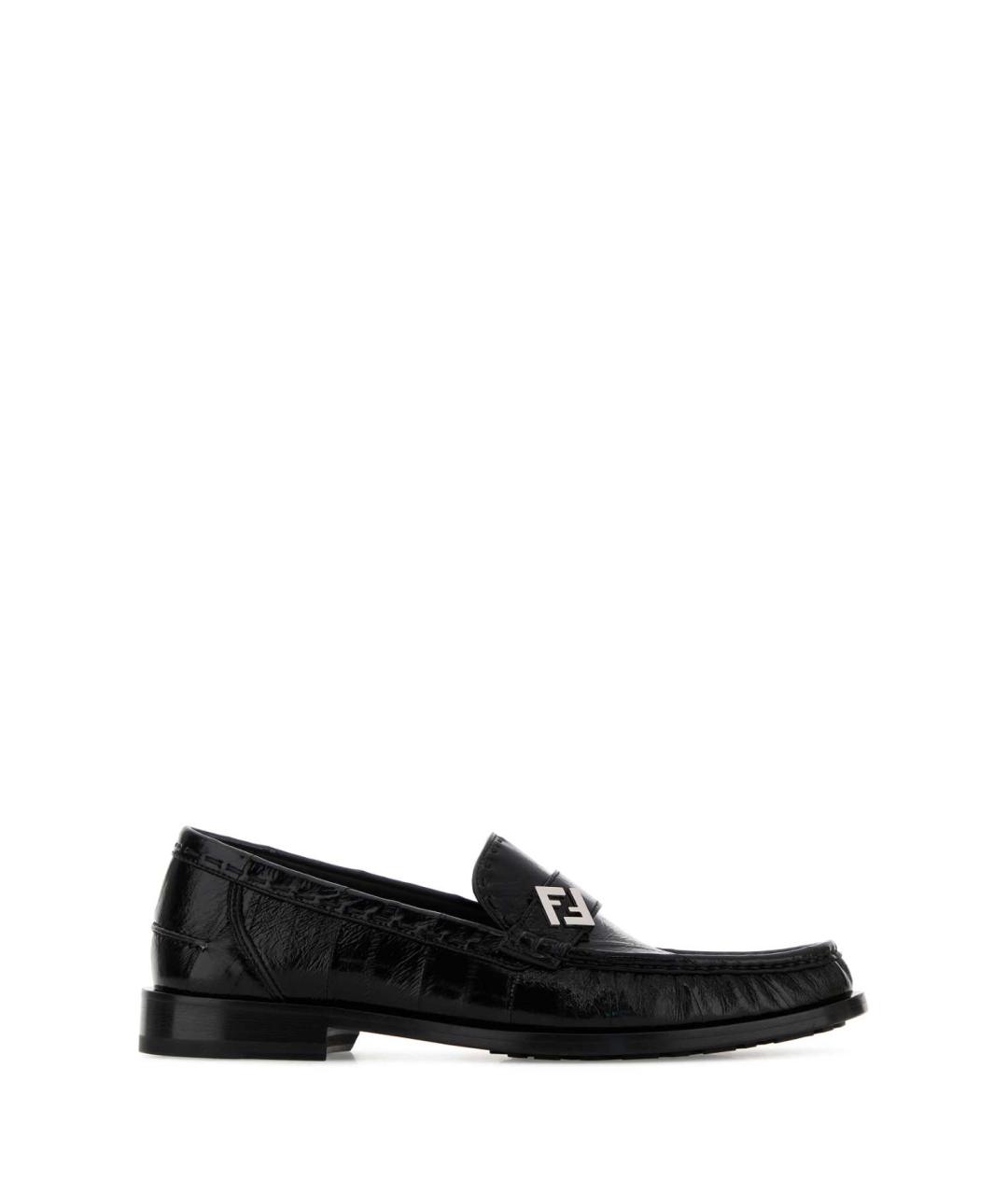 FENDI Черные кожаные лоферы, фото 1
