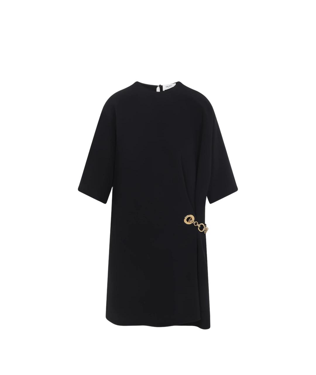 CELINE Черное вискозное повседневное платье, фото 1