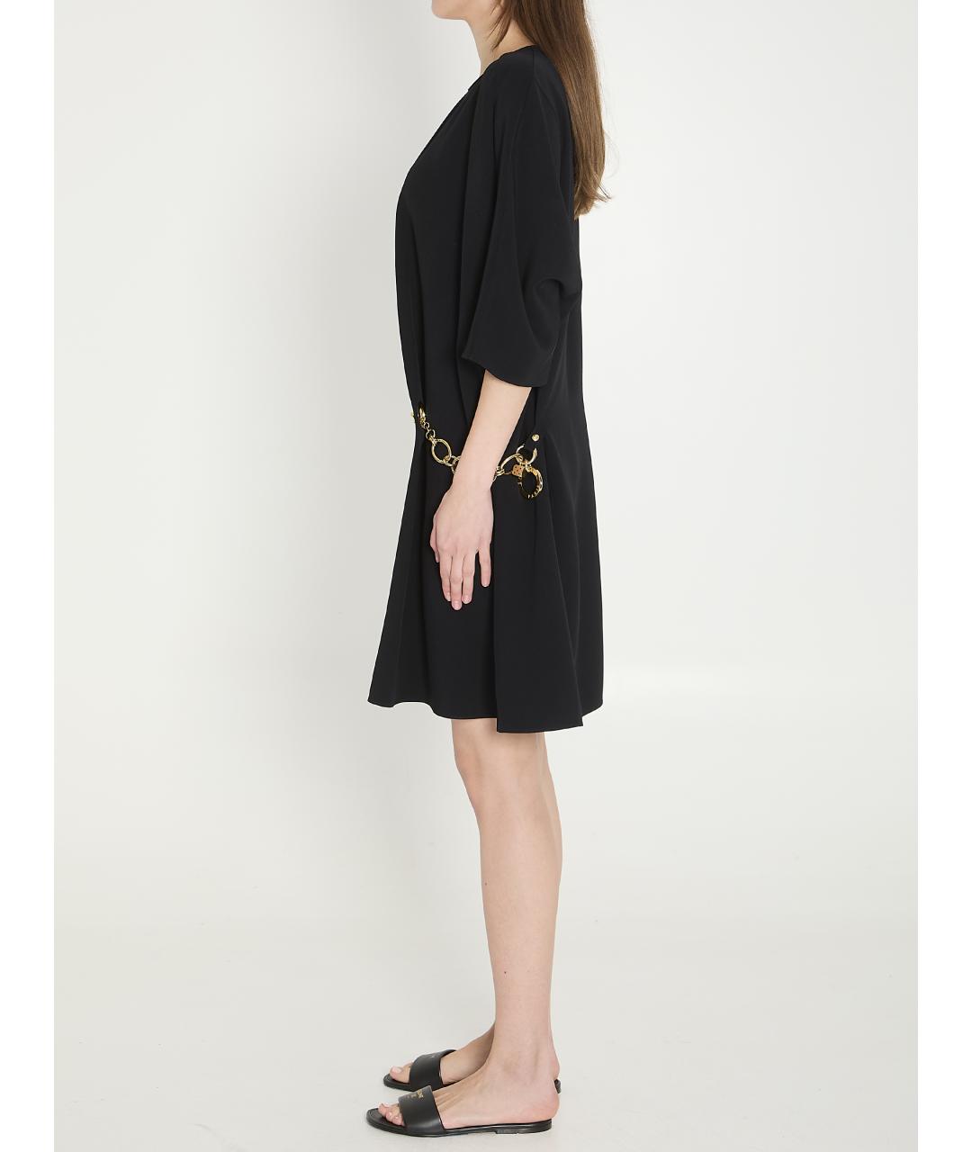 CELINE Черное вискозное повседневное платье, фото 4