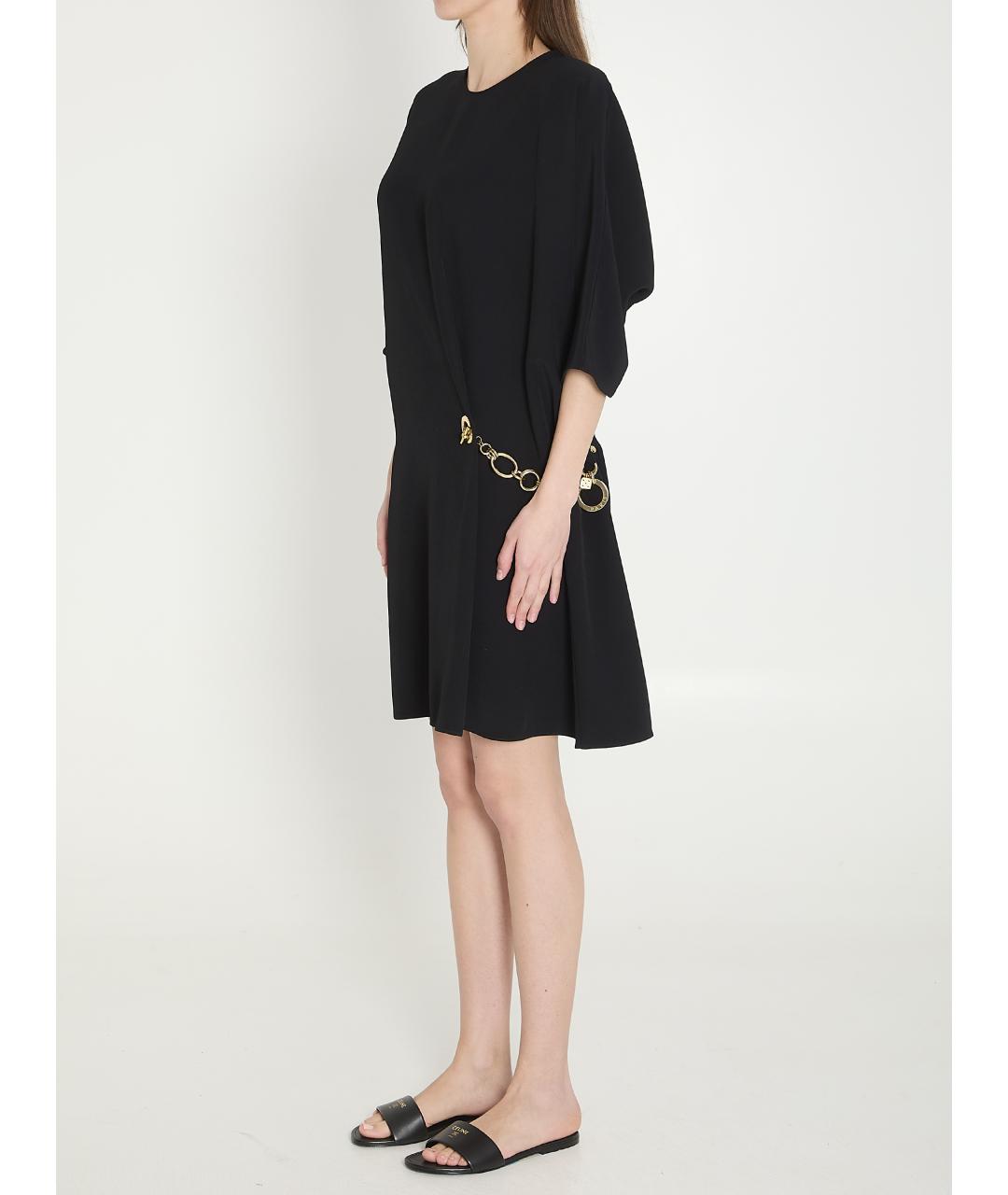 CELINE Черное вискозное повседневное платье, фото 3