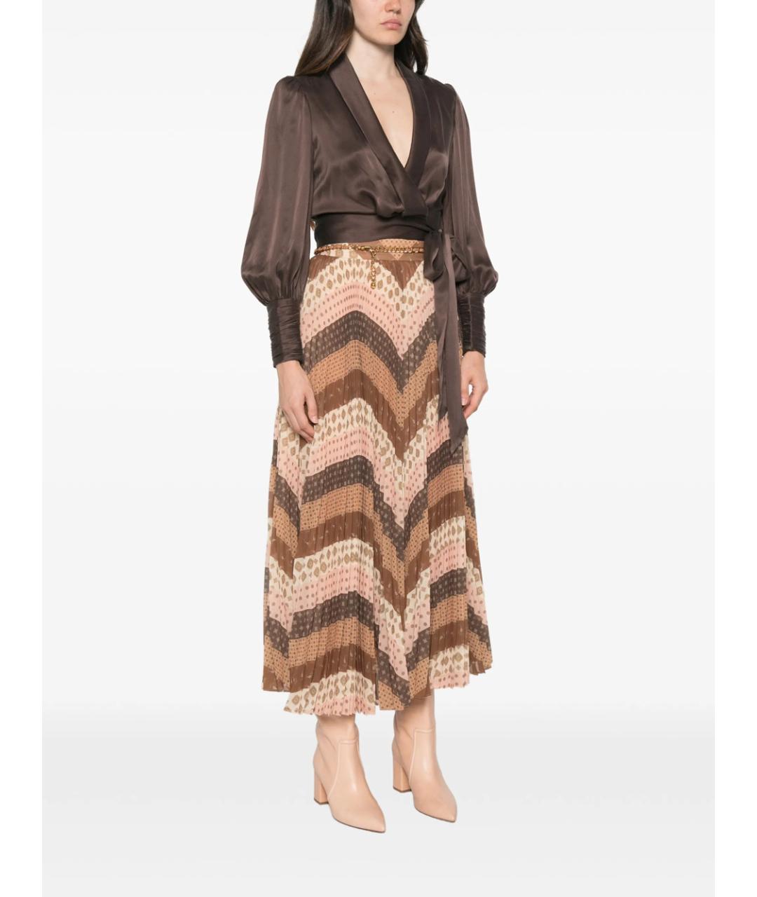 ZIMMERMANN Коричневая шелковая блузы, фото 4
