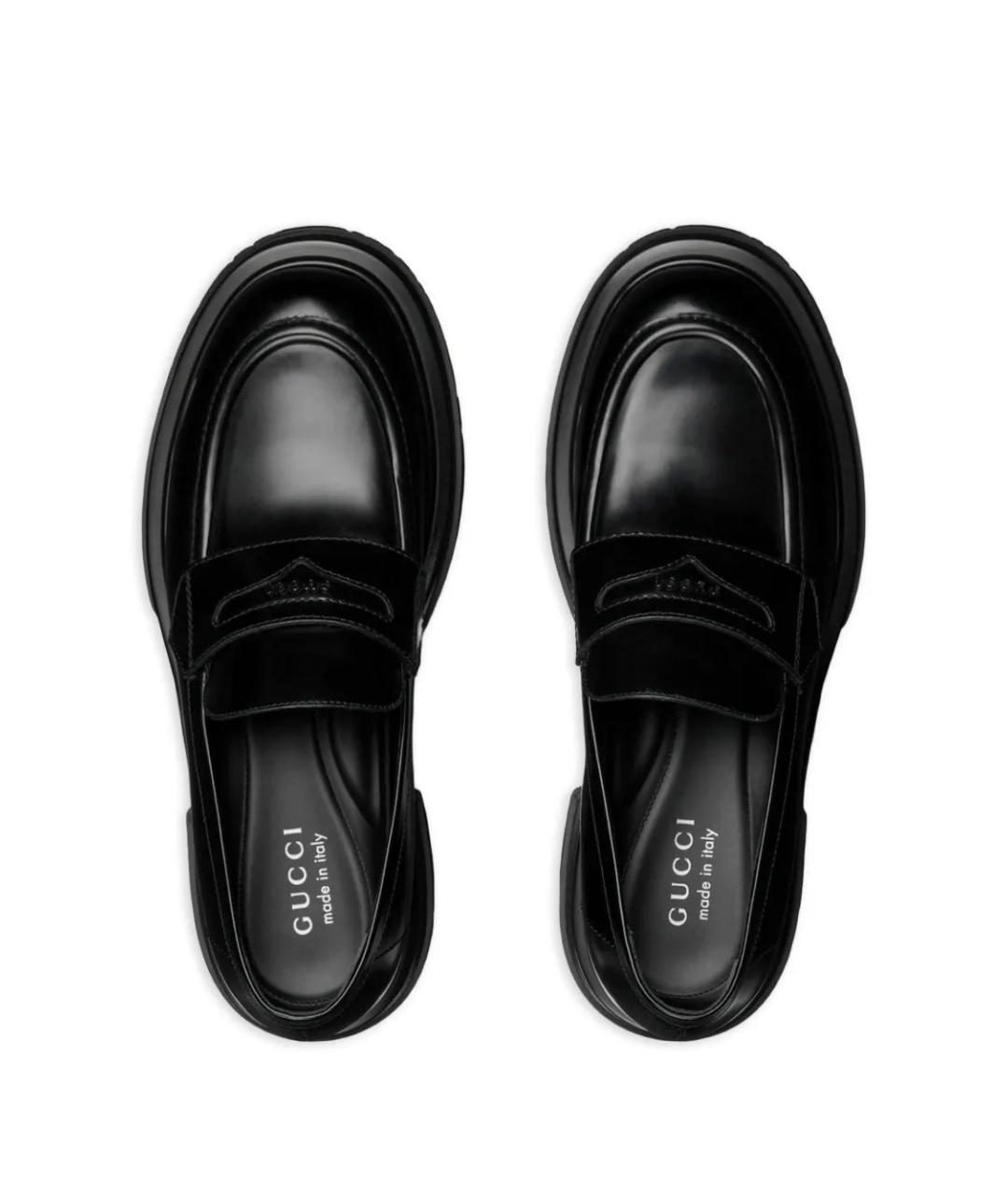 GUCCI Черные кожаные лоферы, фото 4
