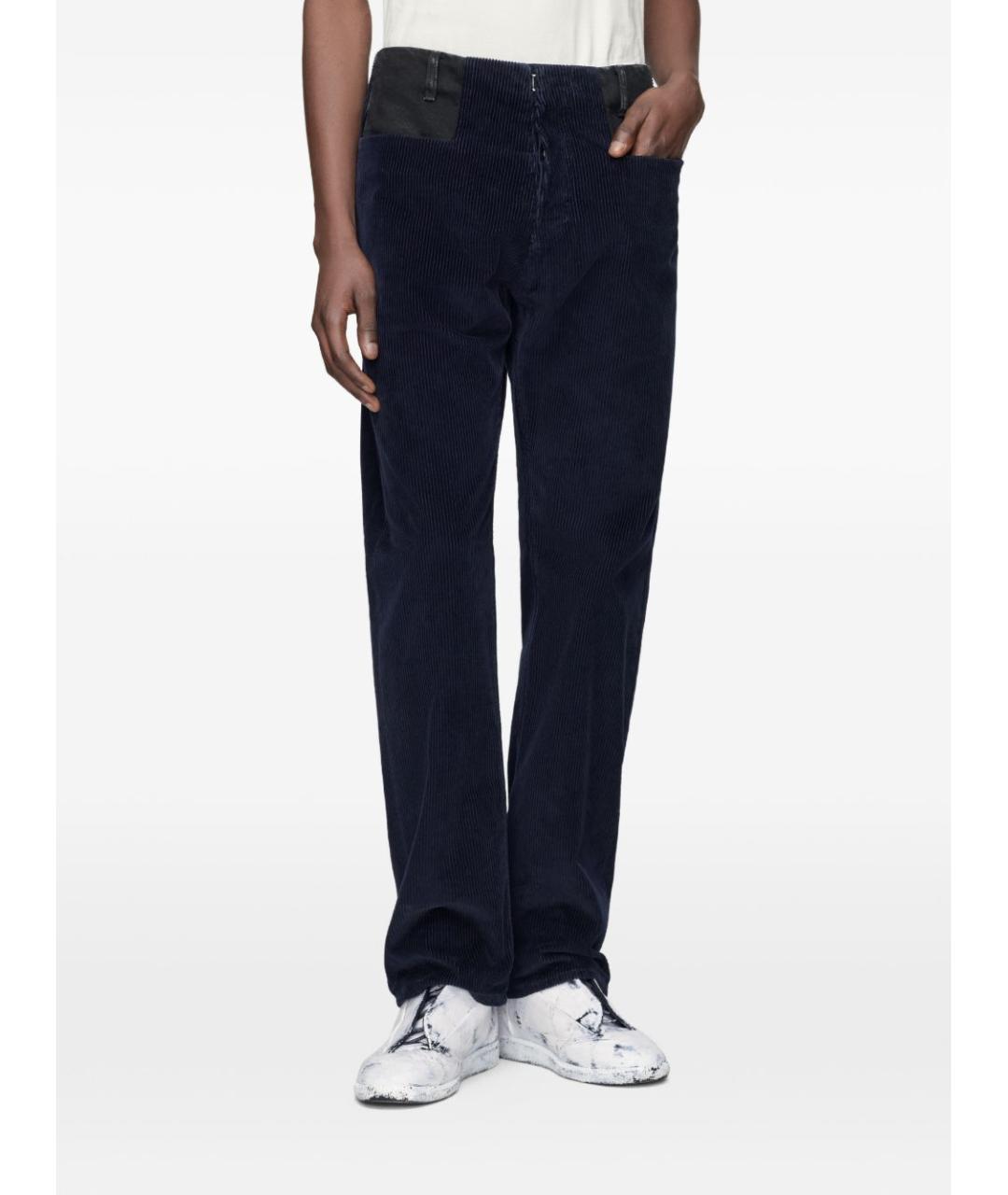 MAISON MARGIELA Темно-синие хлопковые повседневные брюки, фото 3