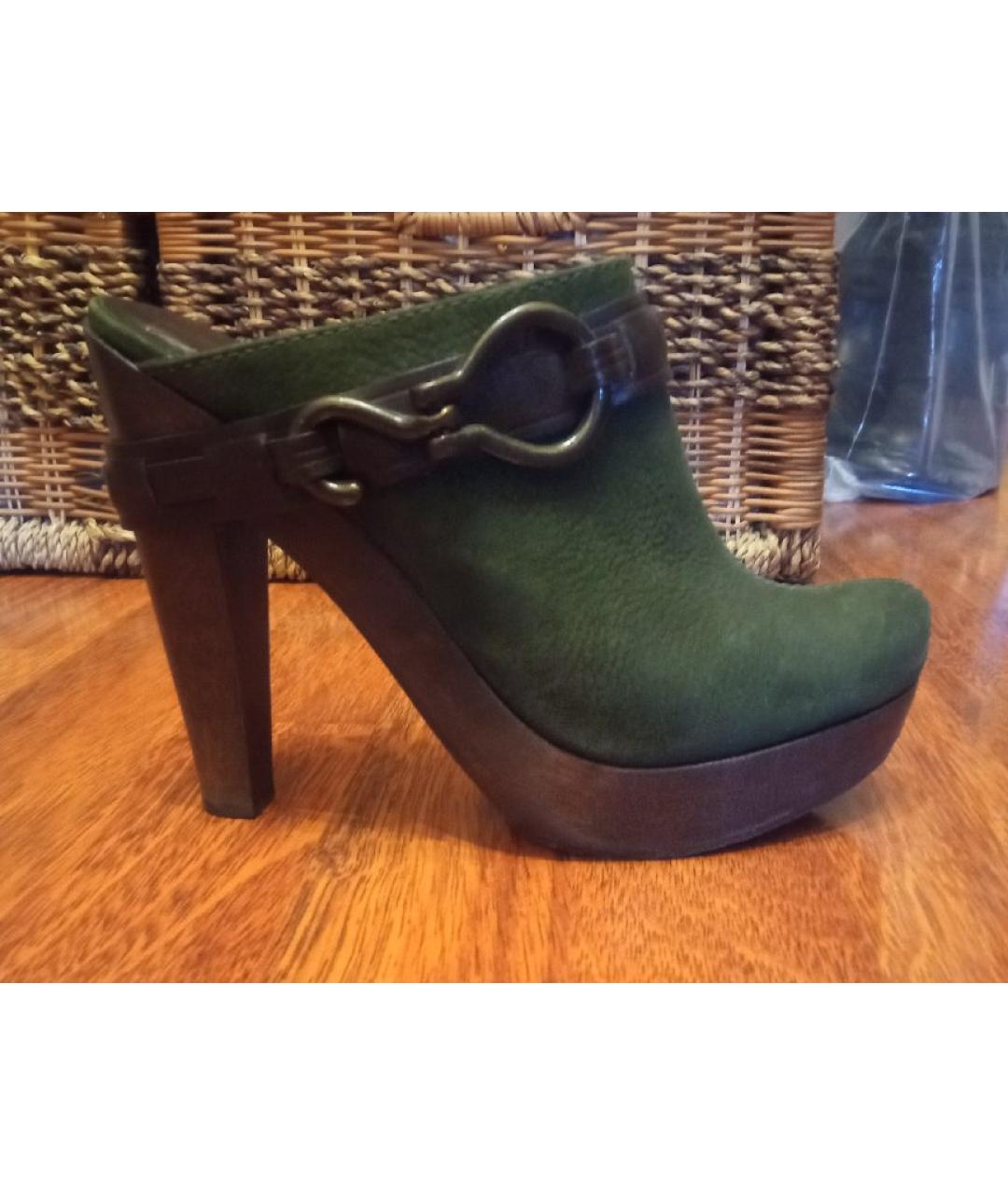 DIANE VON FURSTENBERG Зеленые нубуковые сабо, фото 8