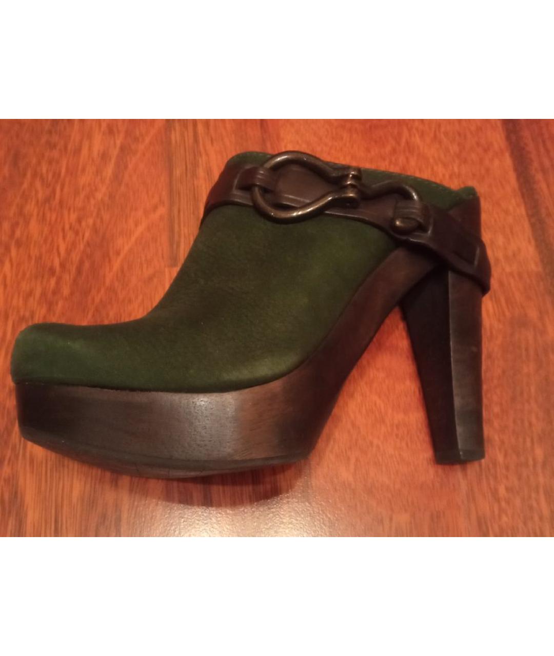 DIANE VON FURSTENBERG Зеленые нубуковые сабо, фото 6