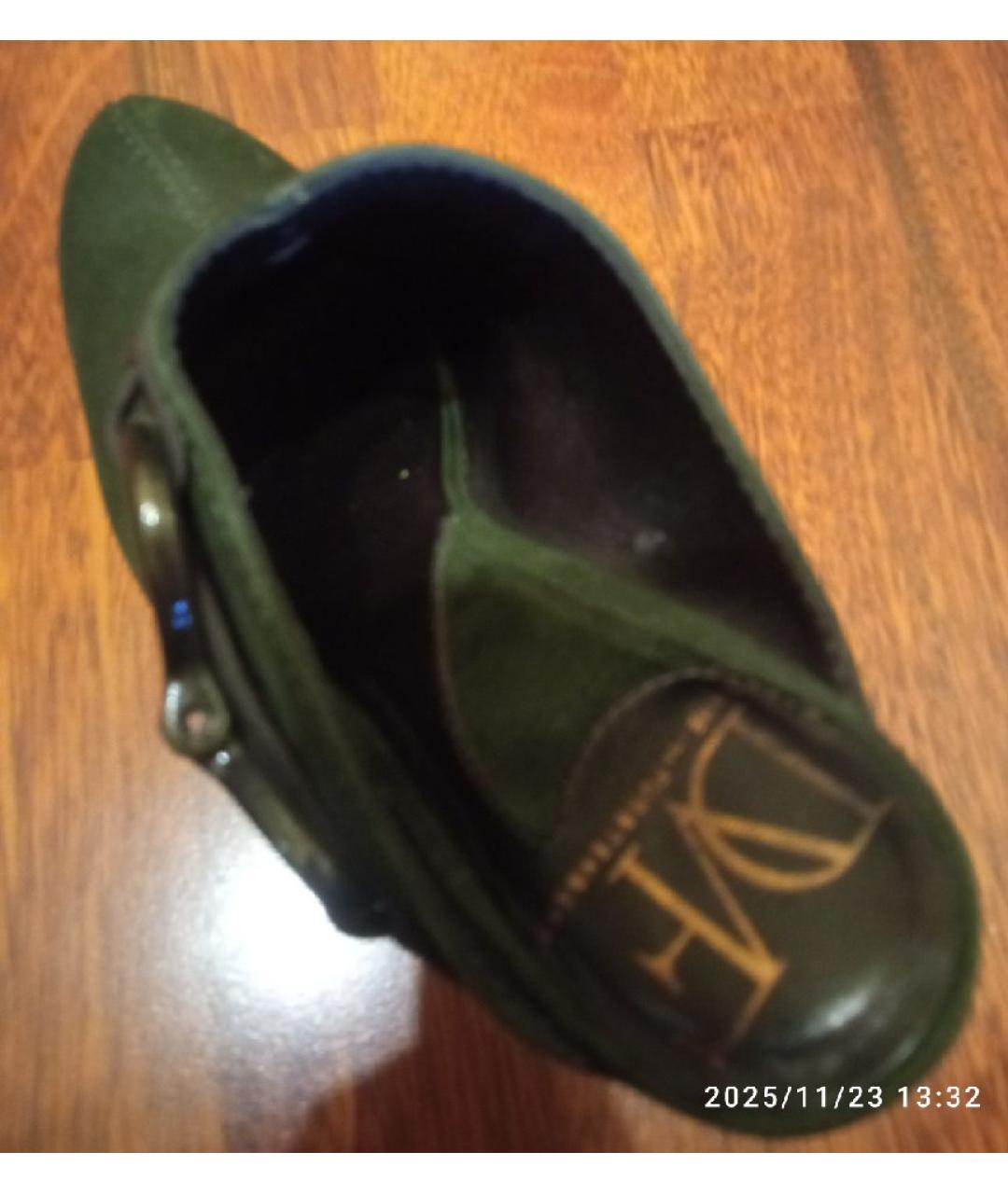 DIANE VON FURSTENBERG Зеленые нубуковые сабо, фото 5