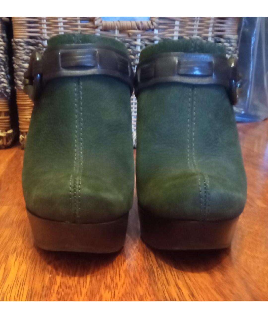 DIANE VON FURSTENBERG Зеленые нубуковые сабо, фото 2