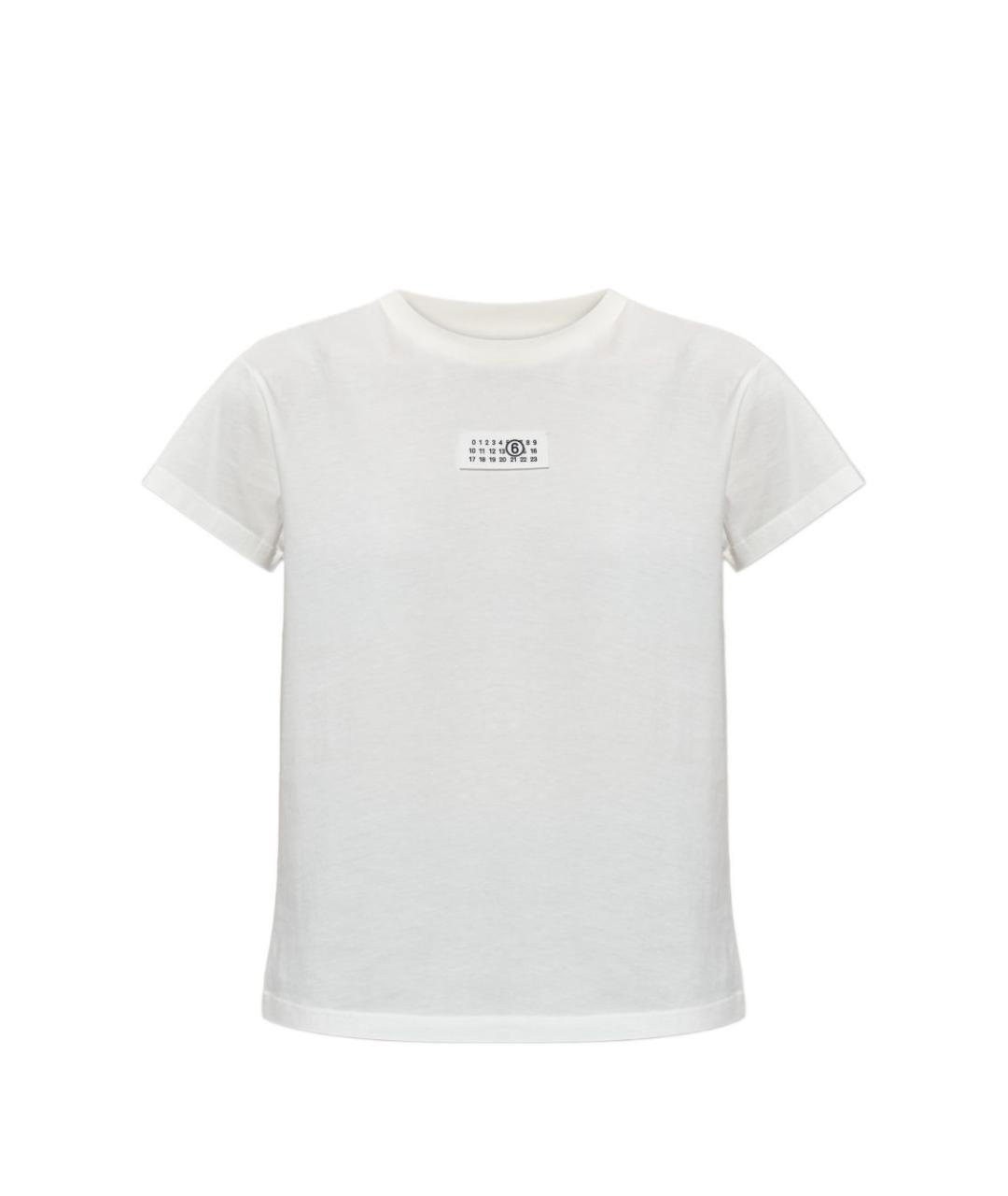 MM6 MAISON MARGIELA Белая хлопковая футболка, фото 1