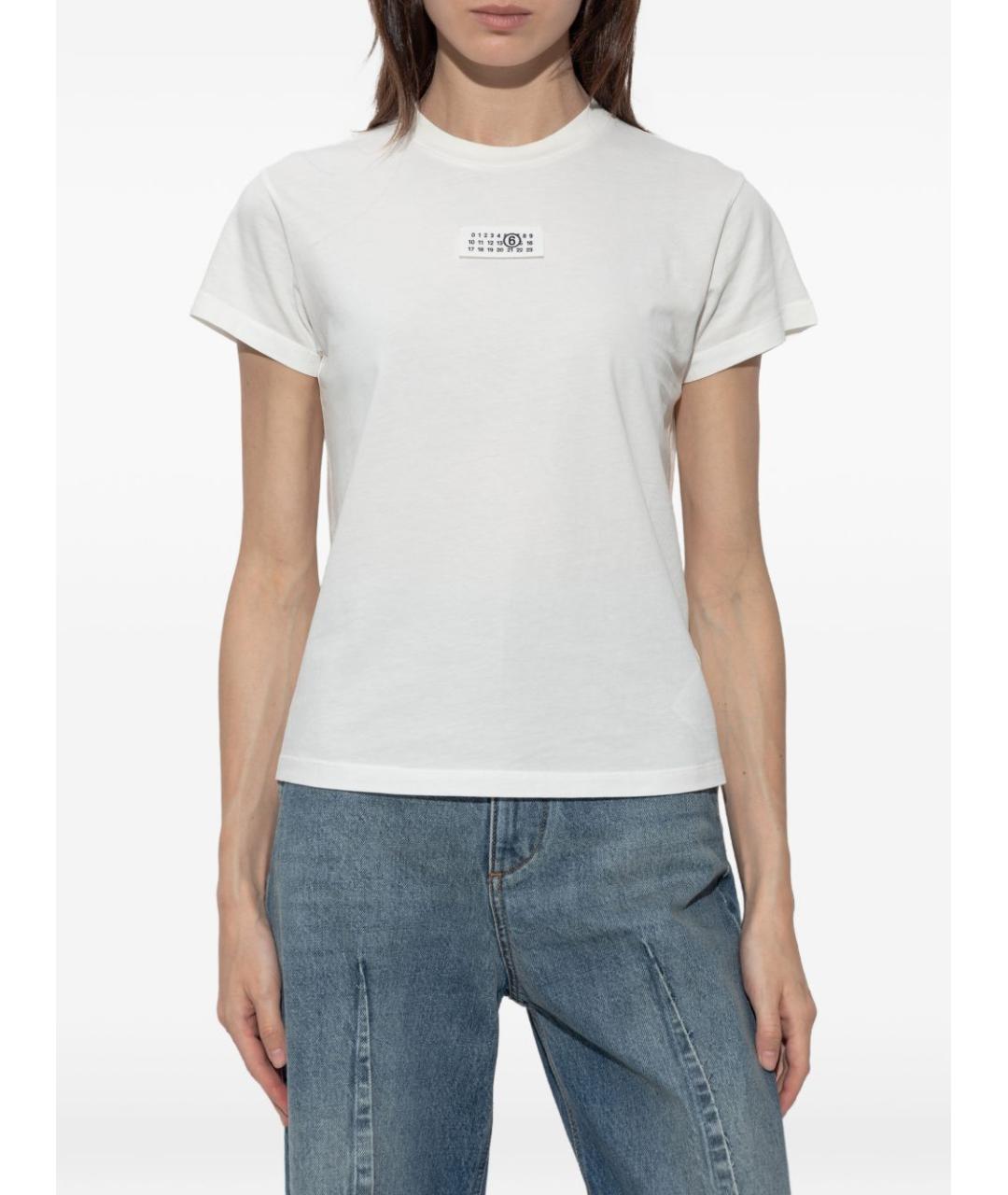 MM6 MAISON MARGIELA Белая хлопковая футболка, фото 4